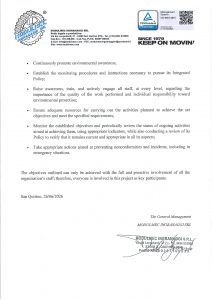 INTEGRATED QUALITY AND ENVIRONMENTAL POLICY